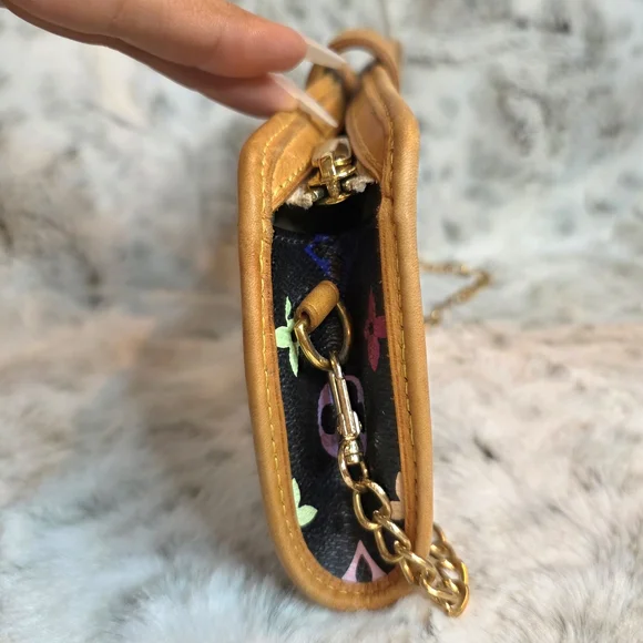 RARE Louis Vuitton Black Multicolor Monogram Shirley Clutch Shoulder Bag - Picture 4 of 16